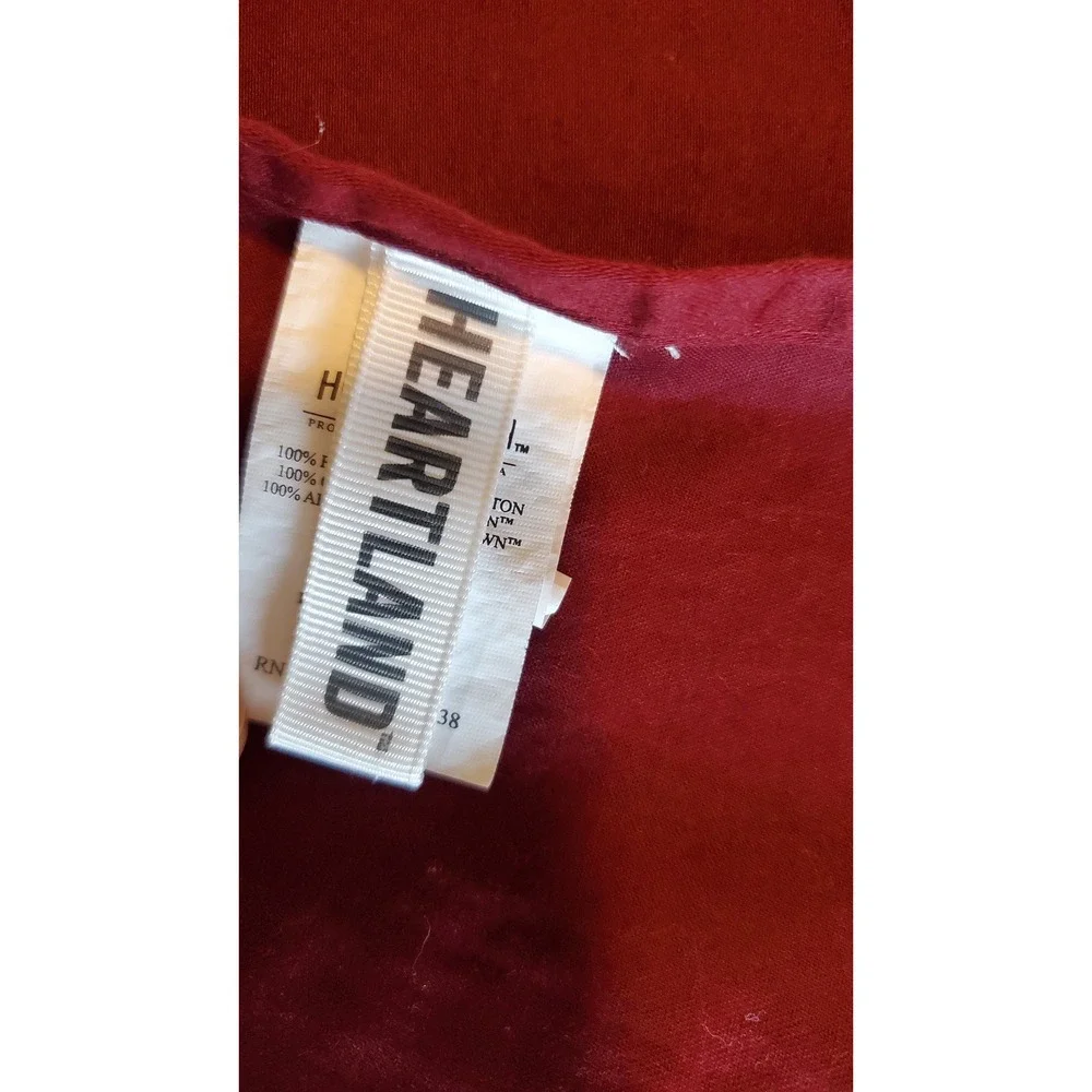 Heartland Homegrown Cotton Twin Flat Sheet & 3 Pillowcases Burgundy Red Bedding